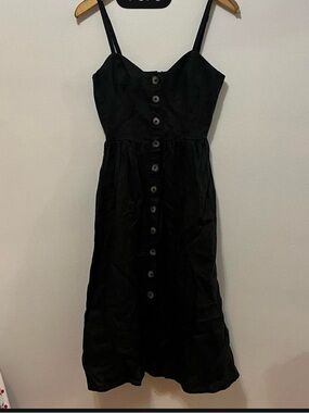 Reformation black linen dress